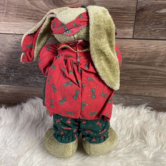 Merry Christmas Bunny Rabbit Plush 14” Decoration - Picture 4 of 6